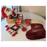 Christmas decorations, doilie, Santa