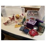 Storage totes of Christmas ornaments (2)