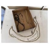 Black, gold costume jewelry, Sterling Mother's