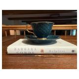 'Helpless' novel, green tea cup & saucer
