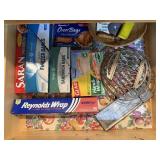 Aluminum foil, plastic wrap, sandwich bags,