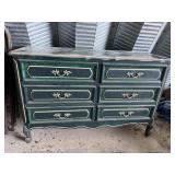 Green painted chest of drawers