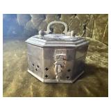 Brass cricket box, Sterling 'Kathy' ID bracelet