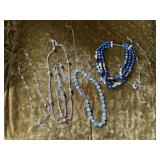 Blue beaded, costume jewelry