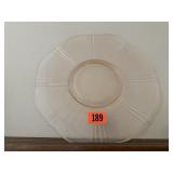 Pink depression glass platter