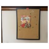 Bulletin board, large vintage Valentine