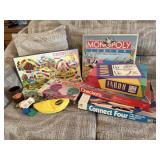 Board games, Checkers, Monopoly, Connect Four