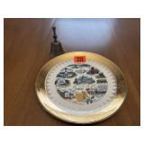 State of Iowa souvenir plate, brass bell