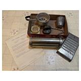 Grater, shifter, slicer, biscuit cutter