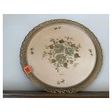 Hand painted metal tray
