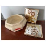 Haeger planter, sunflower, wheat mirrored