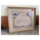 1959 Most Holy Father death blessing certificate