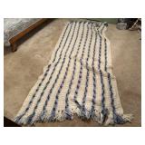 Blue striped afghan