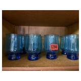 Mid century modern teal drinking glasses