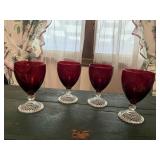 Ruby red stemware (4)