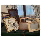 Assorted pictures, frames