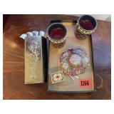 Mosaic votive holders, wall pocket, pill box