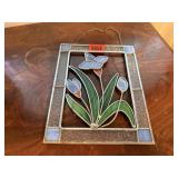 Floral stained glass window