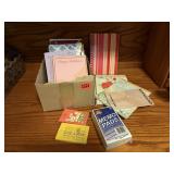 Box of stationary, memo pads