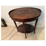Oval tiered side table