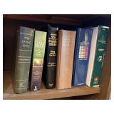 Shelf of Holy Bibles, study Bibles