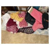 Duffel bag of lace fabric yardage