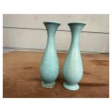 Red Wing floral vases (2)