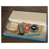 Handkerchiefs, nail brush, compacts, thermometer