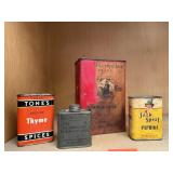 Vintage spice, lubricant tins