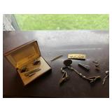 Tie clips, cuff links