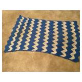 Blue chevron afghan