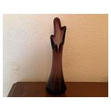 Purple swung glass vase