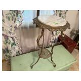 Antique brass, stone stand