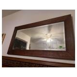 Antique beveled wall mirror
