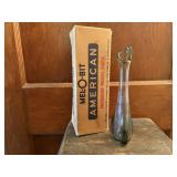 Smoky gray swung glass vase