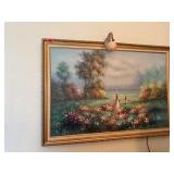 Lighted oil painting