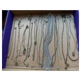 Silver costume chains, necklaces, pendants