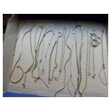Mixed lot of 14KT gold, costume necklaces, chains