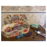 Assorted hair combs, clips