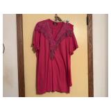 Cotton fringed 2 piece set, t-shirt, skirt