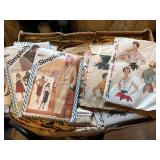 Box of sewing patterns