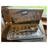 Royal Brighton Cranberry tray with server