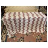 Dusty pink & white afghan