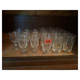 Mixed lot of clear stemware, wine, water glasses