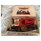 Cigar box, patches, pocket knife, lighter