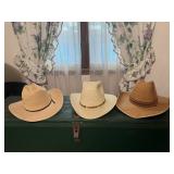 Straw cowboy hats (3)