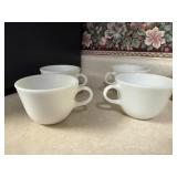 Pyrex milk glass mugs (4)