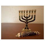 Jewish Mezuzah, menorah