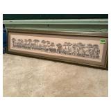 French Antiques streets cape black & white sketch