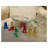 Toy cowboys & Indians, candy dish